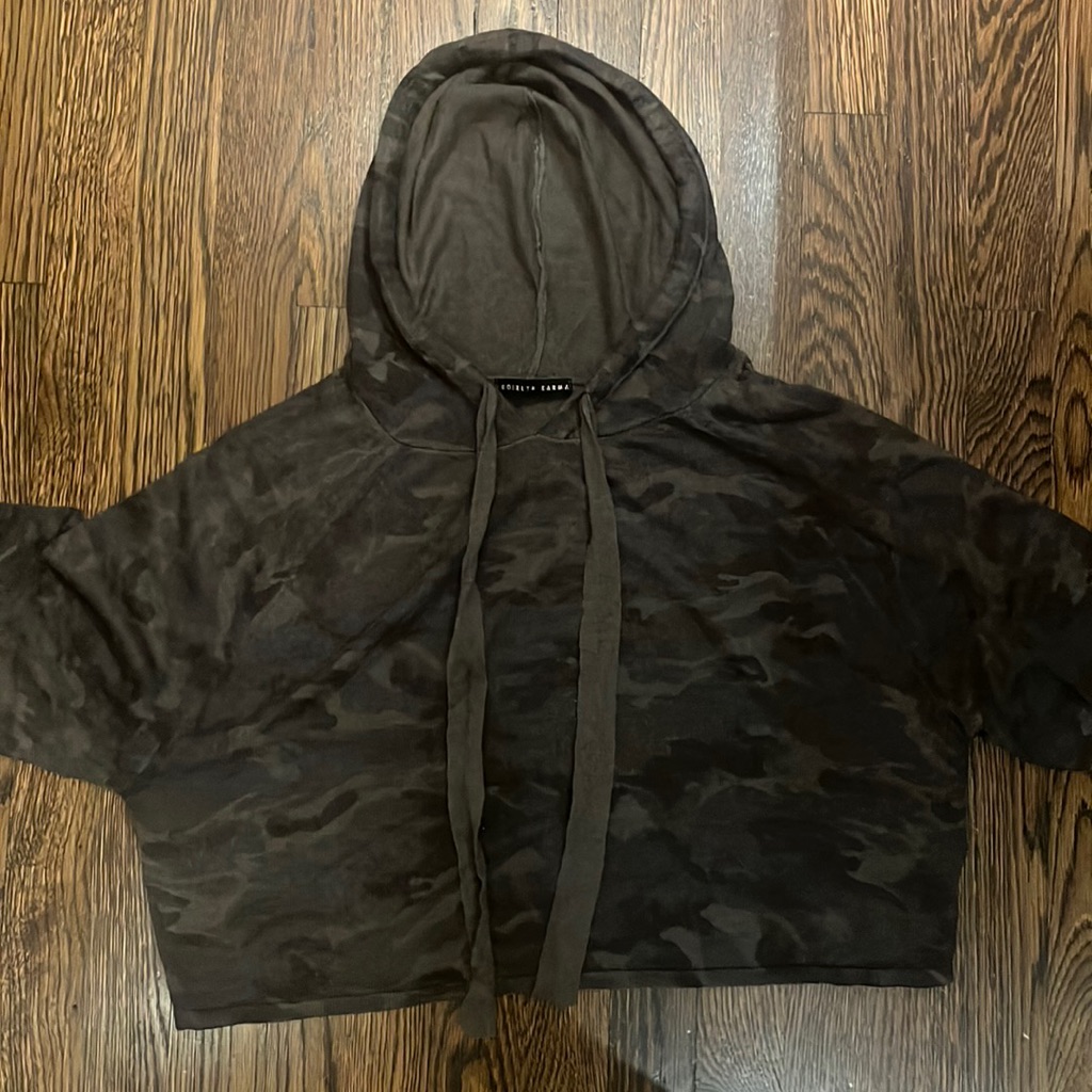 Brooklyn Karma Camo, Cropped, Knit, Hooded Long Sleeve